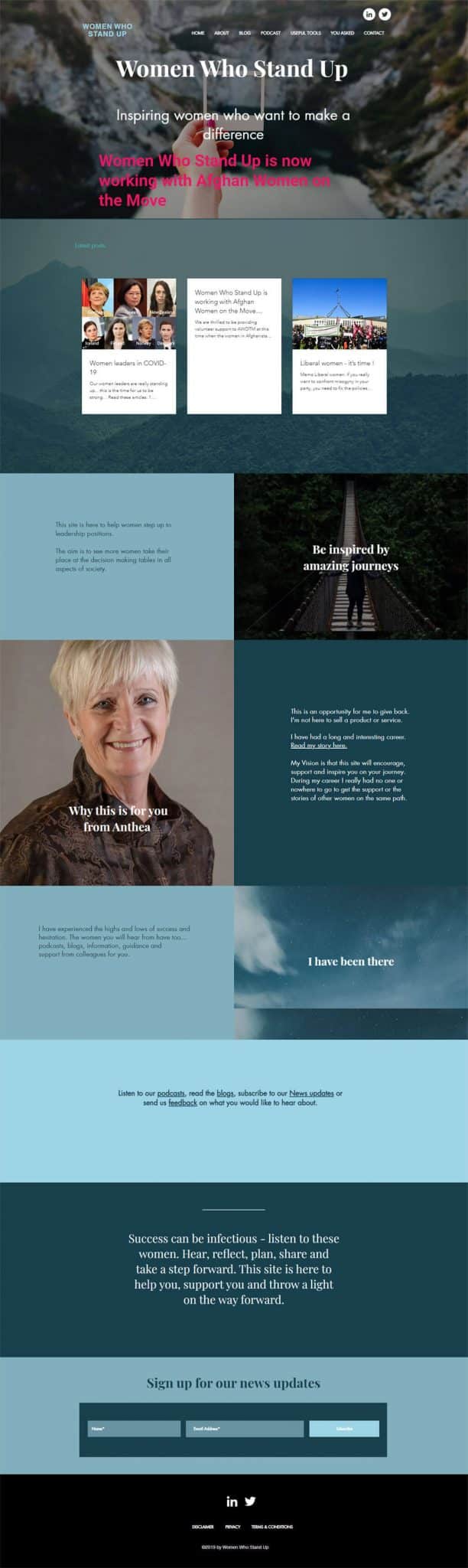Website designed for Women's advocacy